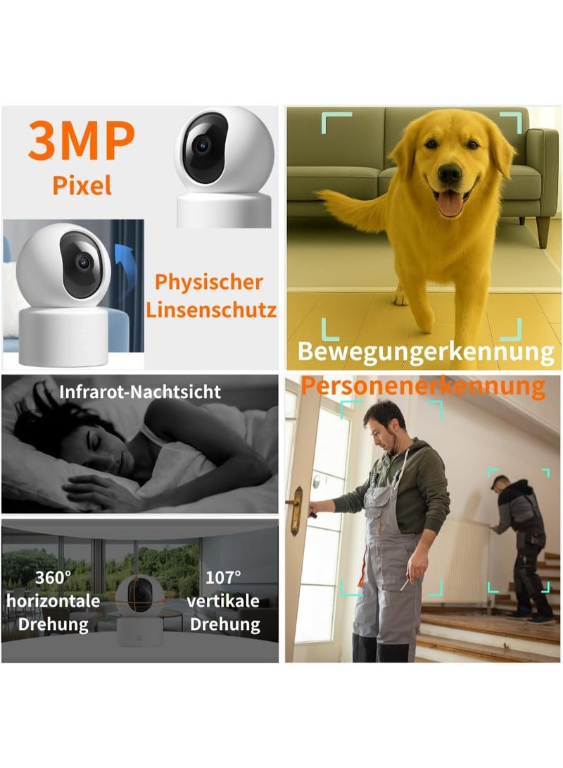Mii Smart Camera C301 | 2K 3MP (2304 * 1296) resolution | Infrared Night Vision | 360° horizontally and 107° vertically | Human Detection | protecting privacy | two-way voice calls - Image 2